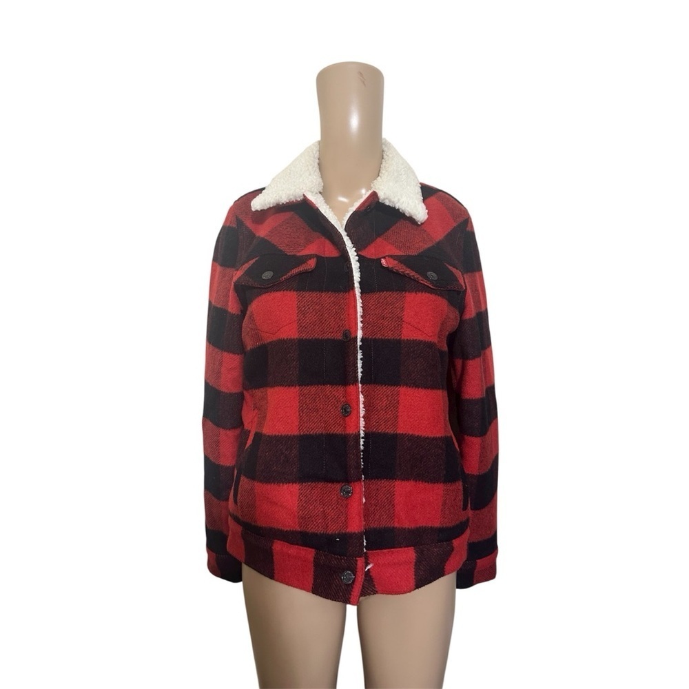 Levi's Red and Black Checkered Sherpa Jacket - Picture 4 of 7